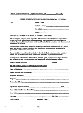 Student Medication Form