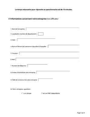 Questionnaire à destination des PME