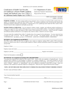 FMLA Medical Certification Form