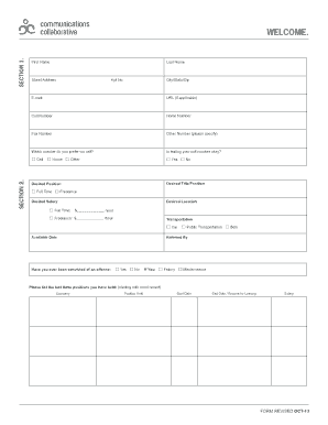 Freelance Application Form