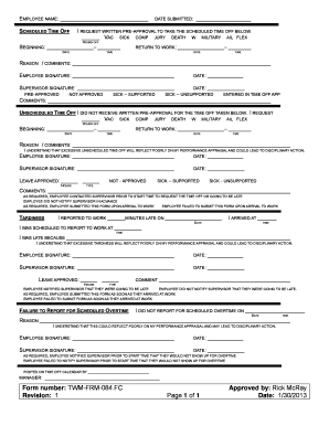 Employee Time Off Request Form