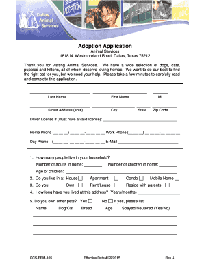 Adoption Application Form
