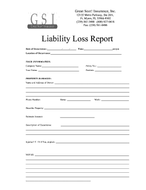 Liability Loss Report