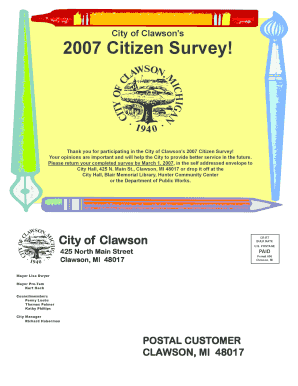 City of Clawson 2007 Citizen Survey