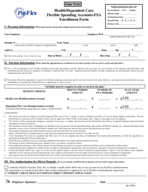 Flexible Spending Account Enrollment Form