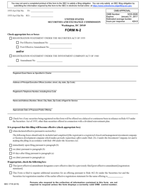 Form N-2 Registration Statement