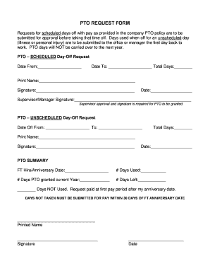 PTO Request Form