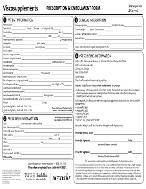 Viscosupplements Prescription & Enrollment Form