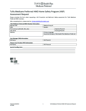 Tufts Medicare Preferred HMO Home Safety Assessment Request