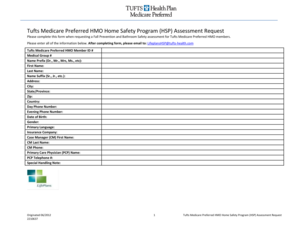Tufts Medicare Preferred HMO Home Safety Assessment Request