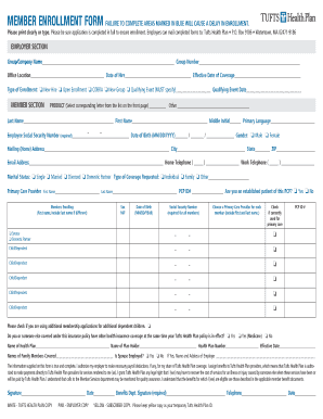 Tufts Health Plan Membership Application
