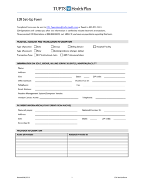 EDI Set-Up Form