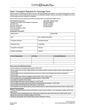 Heart Transplant Request for Coverage Form