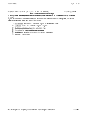 IPEDS Survey Form