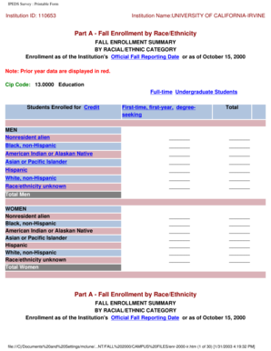 IPEDS Fall Enrollment Form