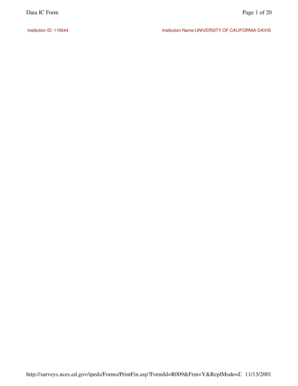 Institutional Characteristics Form R009