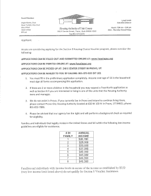 Section 8 Housing Choice Voucher Application
