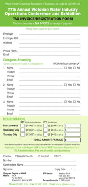 Receipt register format - WIOA 2014 Victorian Delegate Registration FORM ONLY - wioa org