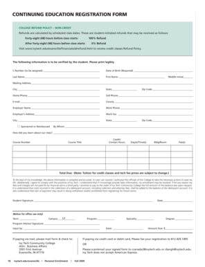 Continuing Education Registration Form
