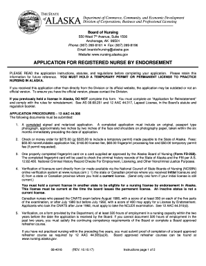 Alaska Registered Nurse License by Endorsement Application