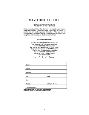 Mayo High School Student Planner