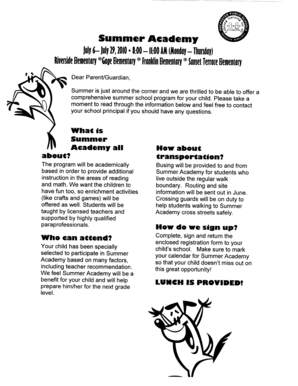 Summer Academy Enrollment Form
