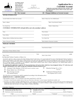 Johns Hopkins Custodial Account Application