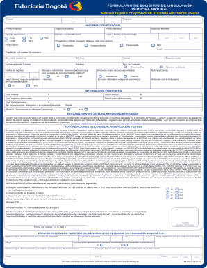 Formulario de Solicitud de Vinculación