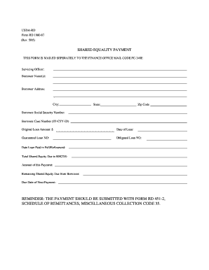 USDA Shared Equity Payment Form