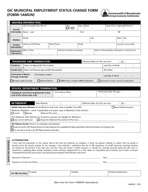 GIC Municipal Employment Status Change Form