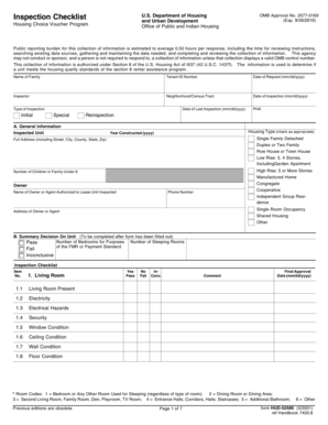 HUD-52580 Inspection Checklist