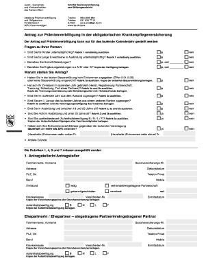 Antrag zur Prämienverbilligung in der obligatorischen Krankenpflegeversicherung