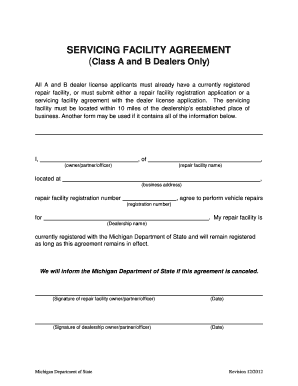 Servicing Facility Agreement