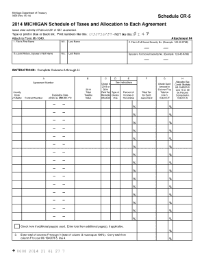 Michigan Schedule of Taxes and Allocation