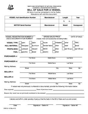 Auto bill of sale - MOTOR Serial Number