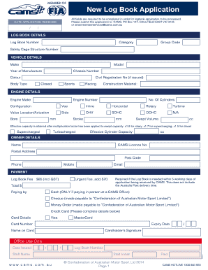 New Log Book Application - Cams