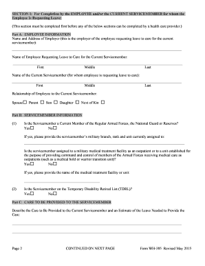 Form WH-385 for Military Family Leave