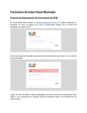 Formulario de Clave Fiscal Municipal