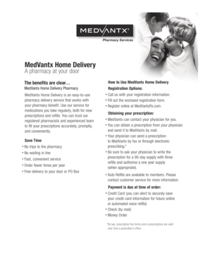 MedVantx Home Delivery Pharmacy Registration Form