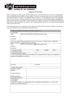 Temporary Event Notice