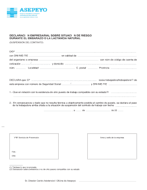 DECLARACIÓN EMPRESARIAL SOBRE SITUACIÓN DE RIESGO