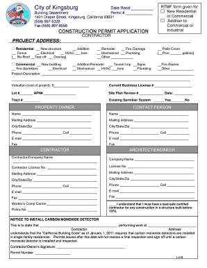 California Construction Permit Application