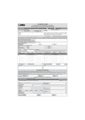 LIC Mutual Fund Systematic Investment Plan Form