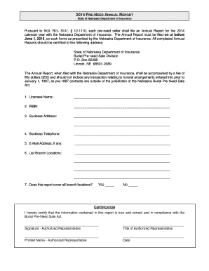 Pre-Need Seller Annual Report