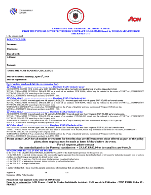 Personal Accident Cover Enrollment Form
