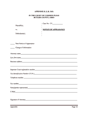 Notice of Appearance