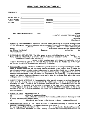 New York New Construction Contract
