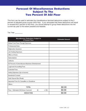 Miscellaneous Deductions Estimation Form