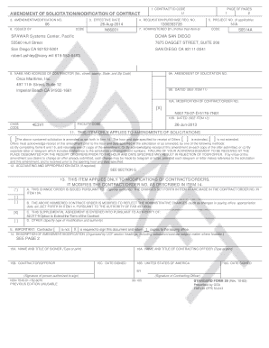 US Federal Contract Modification Form