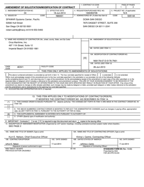 US Federal Contract Modification Form